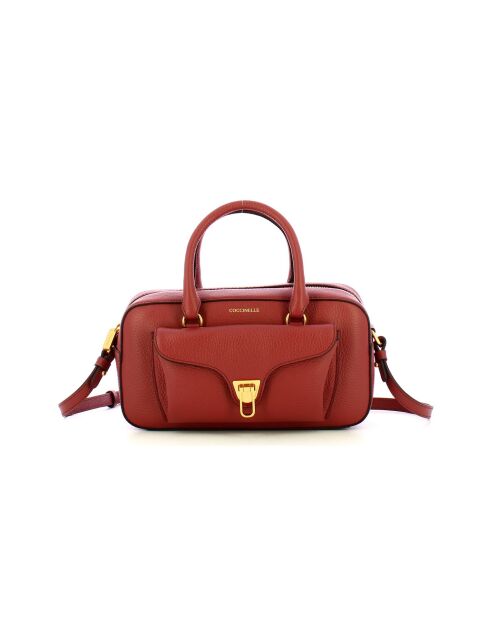 Beat Weiche Handtasche aus genarbtem Leder in Brandy - 26x14x8 cm