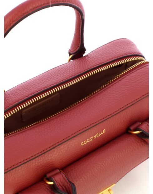 Beat Weiche Handtasche aus genarbtem Leder in Brandy - 26x14x8 cm