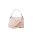 Bolso C-Me de piel granulada beige - 23,5x16x9 cm