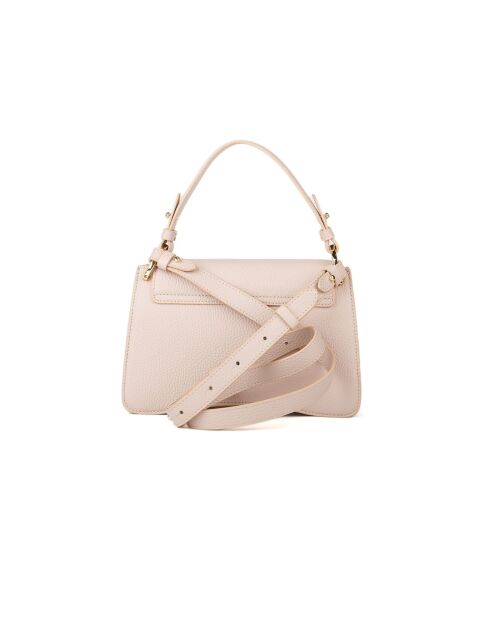 Bolso C-Me de piel granulada beige - 23,5x16x9 cm