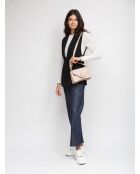 Bolso C-Me de piel granulada beige - 23,5x16x9 cm