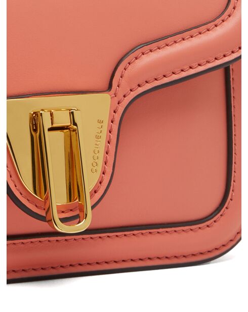 Bandolera de piel de becerro de geranio - 15x11,5x6 cm