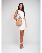 Tebe Mini schoudertas in nude-generfd leer - 21,5x17x6 cm