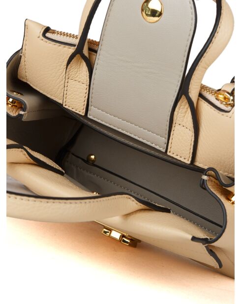 Borsa Arlettis in pelle martellata betulla - 19,5x16x12 cm