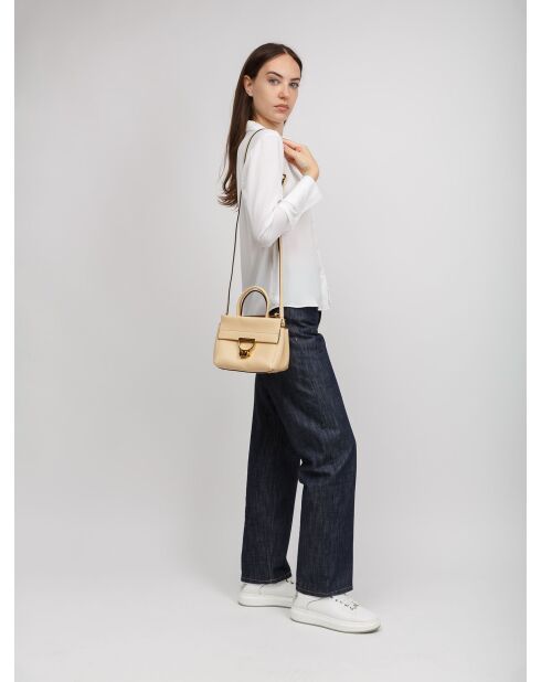 Borsa Arlettis in pelle martellata betulla - 19,5x16x12 cm