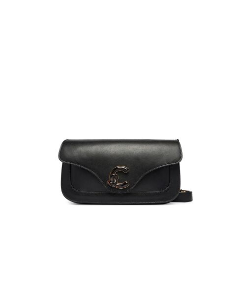 C-Me Calf&Marb Schultertasche aus glattem schwarzem Kalbsleder - 26x14,5x7 cm