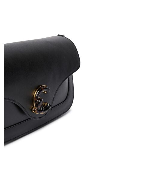 C-Me Calf&Marb Schultertasche aus glattem schwarzem Kalbsleder - 26x14,5x7 cm