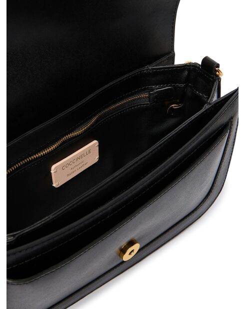 C-Me Calf&Marb Schultertasche aus glattem schwarzem Kalbsleder - 26x14,5x7 cm