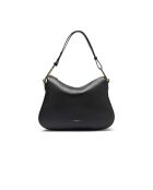 Weiche Schultertasche Magie aus schwarzem genarbtem Leder - 36x24x10,5 cm