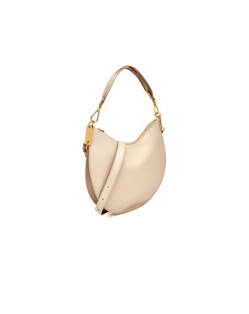 Bolso de mano Sunup de piel granulada con doble perla - 38x26x5 cm