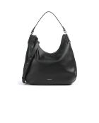 Rebekka schoudertas in zwart generfd leer - 38x24x12 cm