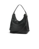 Rebekka schoudertas in zwart generfd leer - 38x24x12 cm