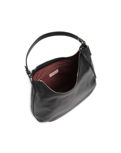 Rebekka schoudertas in zwart generfd leer - 38x24x12 cm