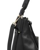 Rebekka schoudertas in zwart generfd leer - 38x24x12 cm