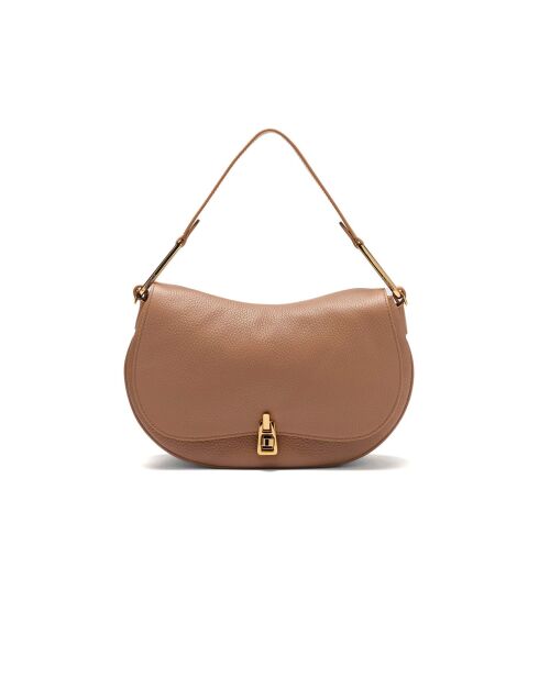 Magie zachte schoudertas in nude-generfd leer - 30,5x18x8 cm