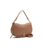 Magie zachte schoudertas in nude-generfd leer - 30,5x18x8 cm