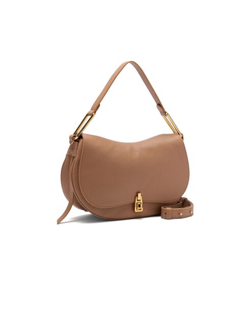 Magie zachte schoudertas in nude-generfd leer - 30,5x18x8 cm