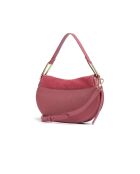 Schoudertas van palissanderkleurig suède - 30,5x18x8 cm