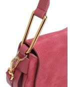 Schoudertas van palissanderkleurig suède - 30,5x18x8 cm