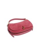 Schoudertas van palissanderkleurig suède - 30,5x18x8 cm