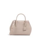 Bolso Lord de piel granulada beige - 30x20x13 cm