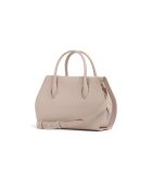 Bolso Lord de piel granulada beige - 30x20x13 cm