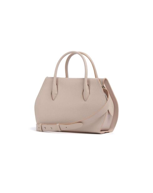 Bolso Lord de piel granulada beige - 30x20x13 cm