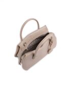 Bolso Lord de piel granulada beige - 30x20x13 cm