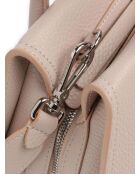 Bolso Lord de piel granulada beige - 30x20x13 cm
