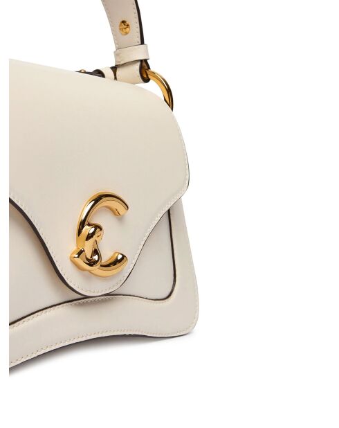 C-Me Handtasche aus glattem perlmuttfarbenem Kalbsleder - 23,5x16x9 cm