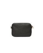 Beat Schultertasche aus genarbtem Leder in Schwarz, 18 x 11,5 x 5 cm