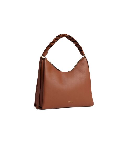 Bohème Grana dubbele schoudertas in dubbel cognackleurig generfd leer - 34x23x11 cm