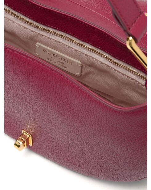 Magie zachte schoudertas in sangria generfd leer - 30,5x18x8 cm