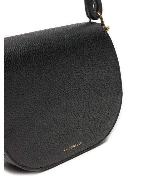 Sac porté épaule Eclyps en cuir grainé noir - 21x16x6 cm