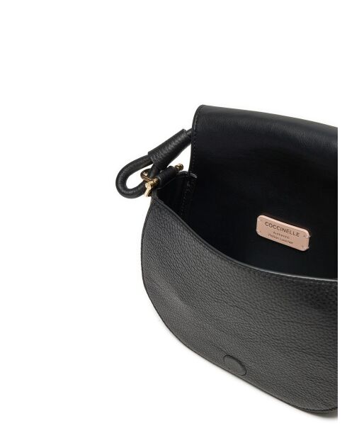 Sac porté épaule Eclyps en cuir grainé noir - 21x16x6 cm