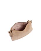 Bolso bandolera de gamuza nude - 36x24x10,5 cm