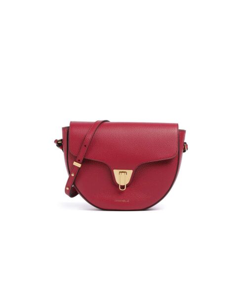 Beat zachte schoudertas in sangria generfd leer - 24x21x6 cm