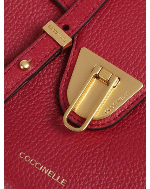 Beat zachte schoudertas in sangria generfd leer - 24x21x6 cm