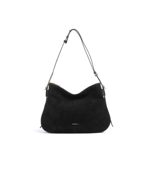 Bandolera de gamuza negra - 36x24x10,5 cm