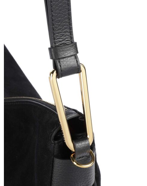 Bandolera de gamuza negra - 36x24x10,5 cm