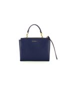 Arlettis Handtasche aus genarbtem Leder in Königsblau - 19x15x8 cm