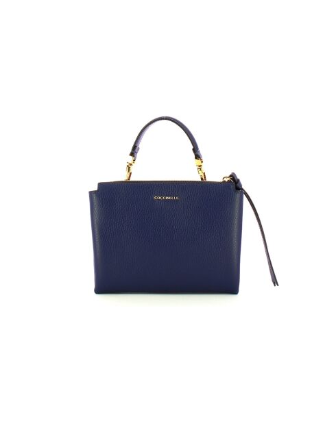 Arlettis Handtasche aus genarbtem Leder in Königsblau - 19x15x8 cm