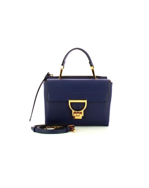 Arlettis Handtasche aus genarbtem Leder in Königsblau - 19x15x8 cm