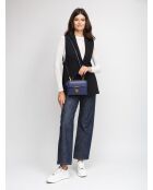 Arlettis Handtasche aus genarbtem Leder in Königsblau - 19x15x8 cm