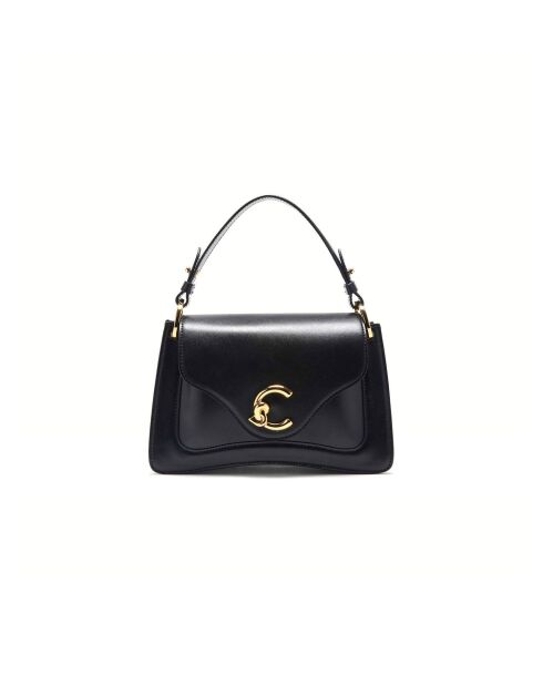 C-Me Handtasche aus glattem schwarzem Kalbsleder - 23,5x16x9 cm