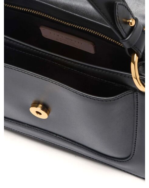 C-Me Handtasche aus glattem schwarzem Kalbsleder - 23,5x16x9 cm