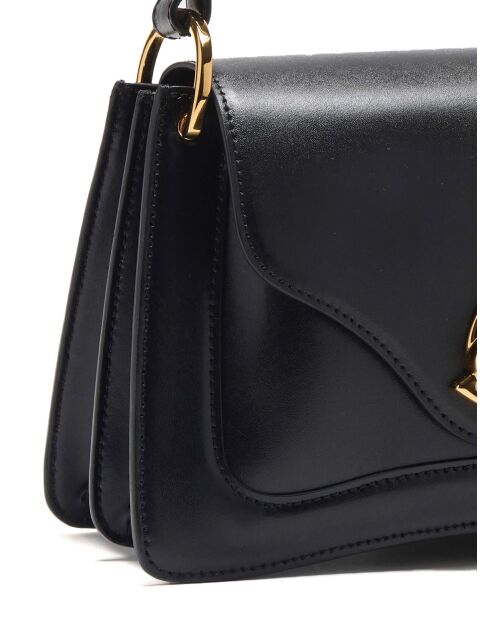 C-Me Handtasche aus glattem schwarzem Kalbsleder - 23,5x16x9 cm