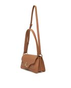 C-Me schoudertas van generfd nude-leer - 27,5x14x11 cm