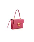 Arlettis Schultertasche aus genarbtem Palisanderleder - 25x18x7 cm