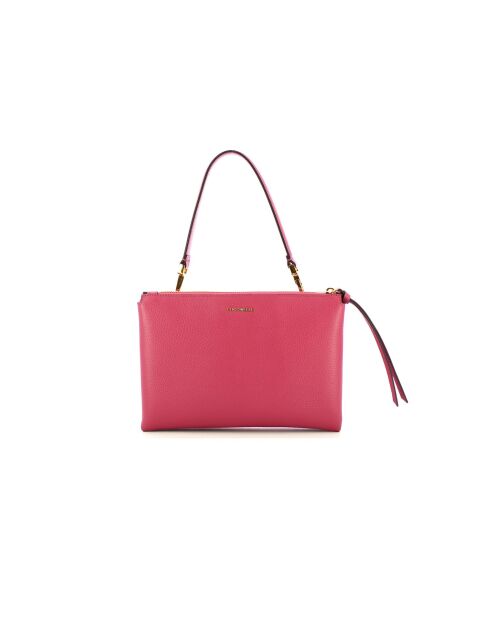 Bandolera Arlettis de piel granulada de palisandro - 25x18x7 cm